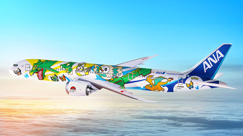 a plane with cartoon characters on it