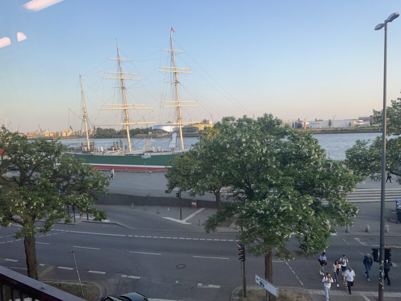 a large ship on the water