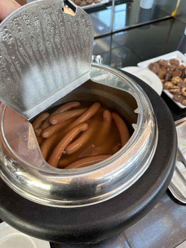 a hot dogs in a container