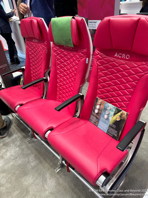 a group of red seats
