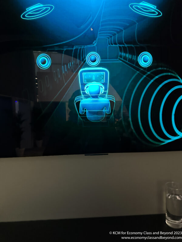 a blue light on a screen