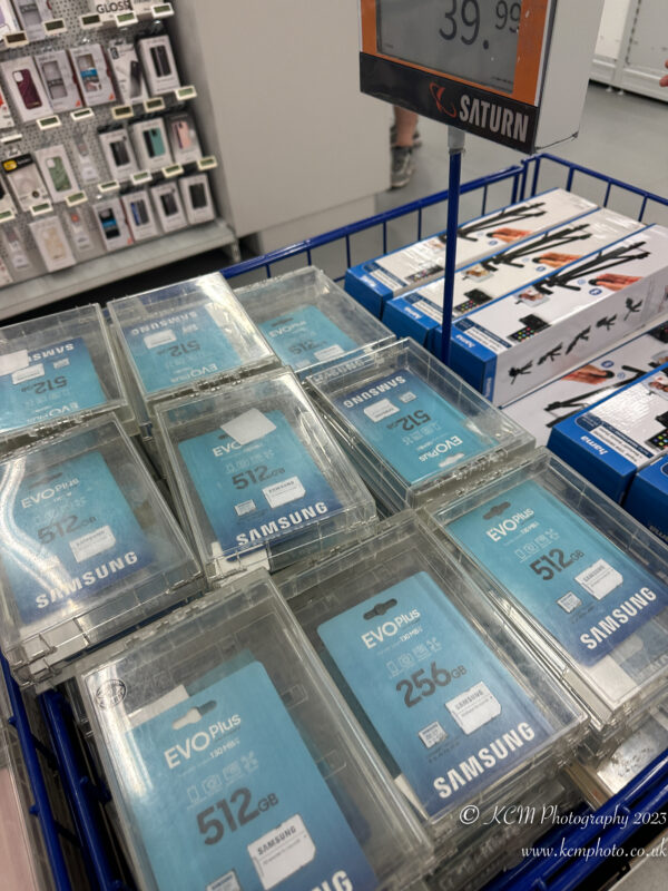 a display of cell phones in plastic cases