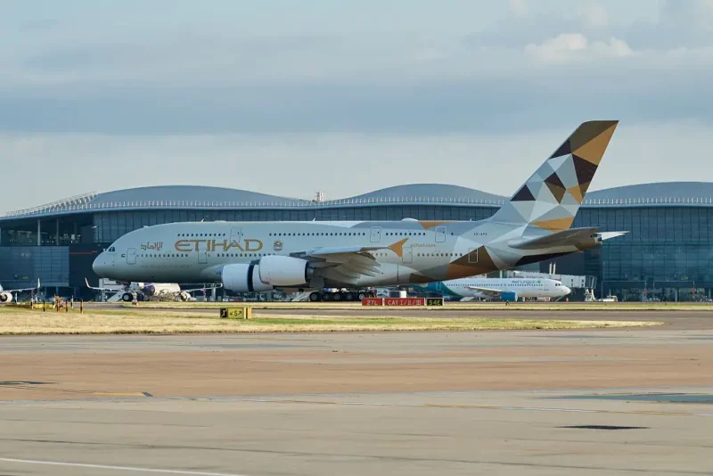 a large airplane on a runway