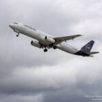 Lufthansa Airbus A321 taking off from Dublin Airport