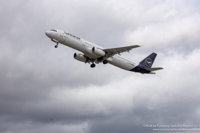 Lufthansa Airbus A321 taking off from Dublin Airport