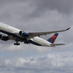 Delta Air Lines Airbus A350-900 taking off from Dublin Airport