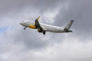Vueling airbus A320 taking off from Dublin Airport