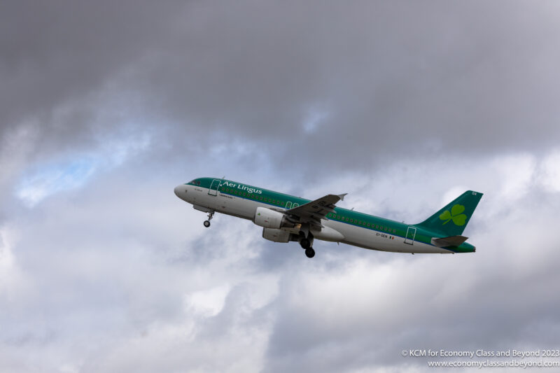 Aer Lingus Airbus A320 taking off from Dublin Airport