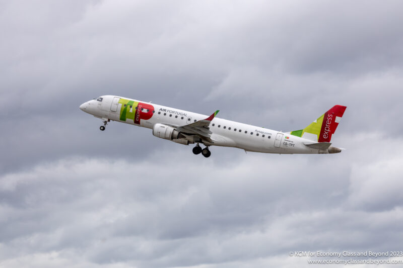 TAP Express Portugal Embraer E190LR taking off from Dublin Airport