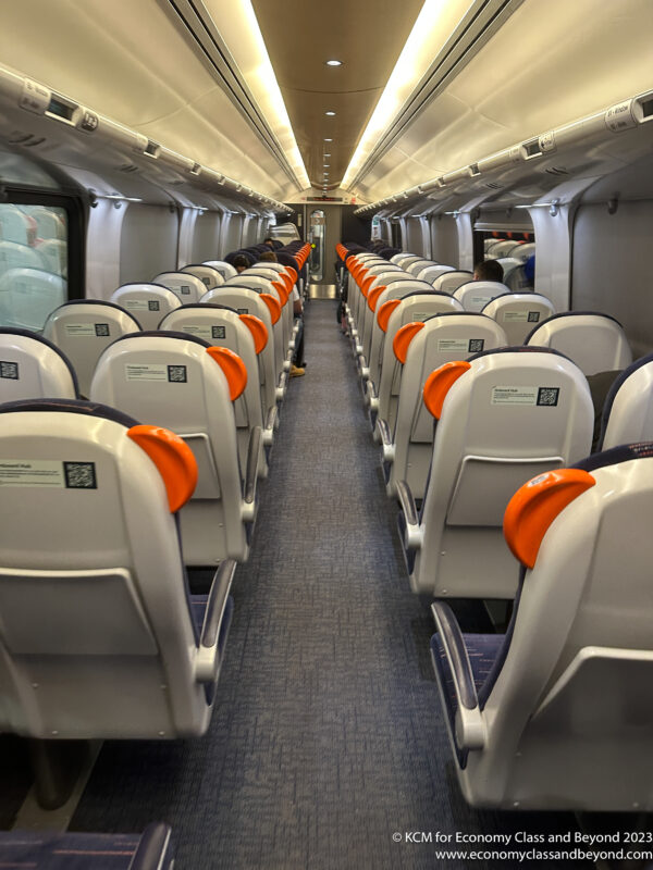 rows of seats in a plane