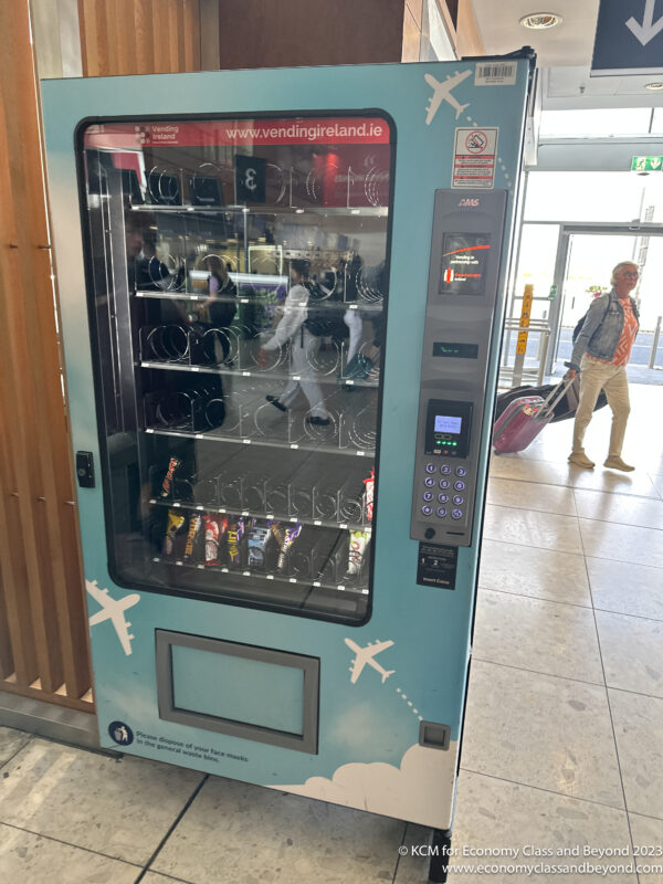 a vending machine with a glass door