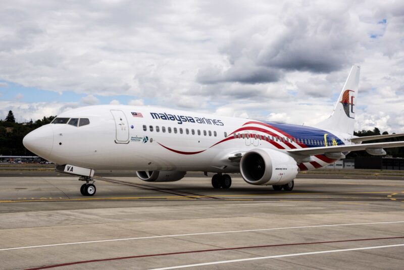 Malaysia Airlines MAS 737-8 B1 First Flight Exteriors Taxi Takeoff and Landing - Image, Viasat/Malaysia Airlines