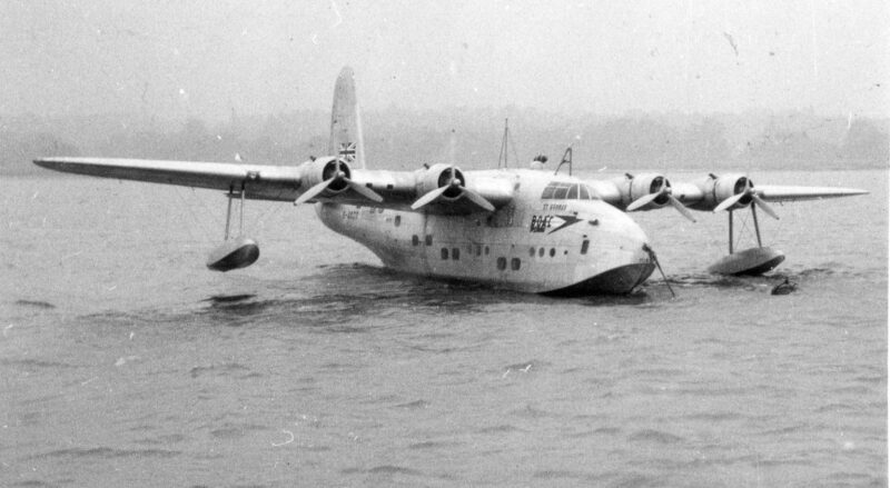 a plane in the water