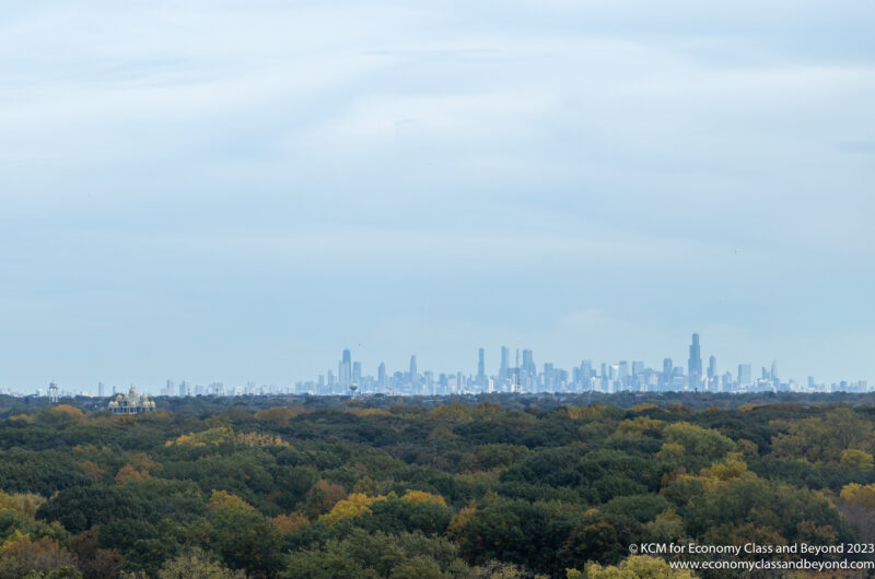 a city skyline in the distance