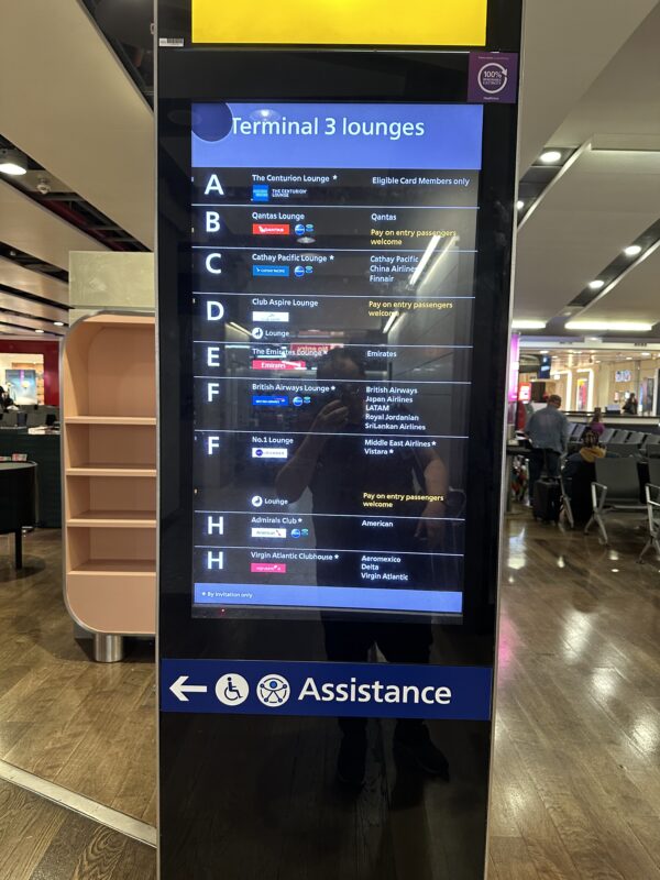 a sign in a terminal