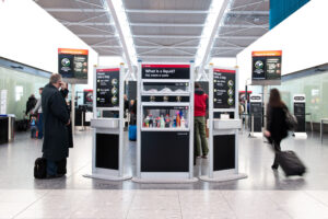 Heathrow Airport, Terminal 5, Departures Hall, pre-security preparation area, March 2011.Copyright BAA Airports Limited Strictly for BAA related articles only - strictly not for use in generic airport / aviation articles. Source: www.baa.com/medialibrary