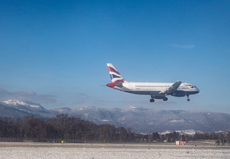 British Airways Airbus A320 arriving at Geneva Airprot - Image, Economy Class and Beyond