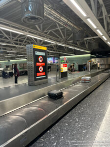 luggage on a conveyor belt