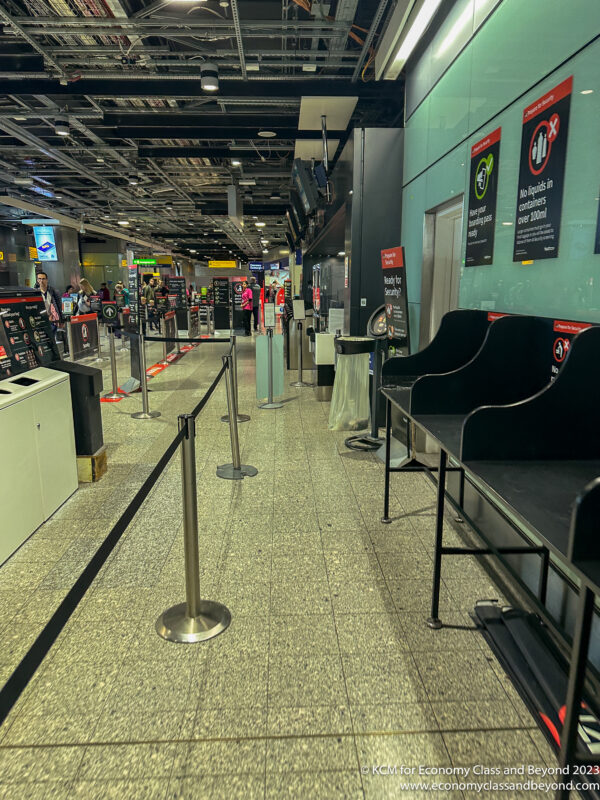 a row of benches in a terminal