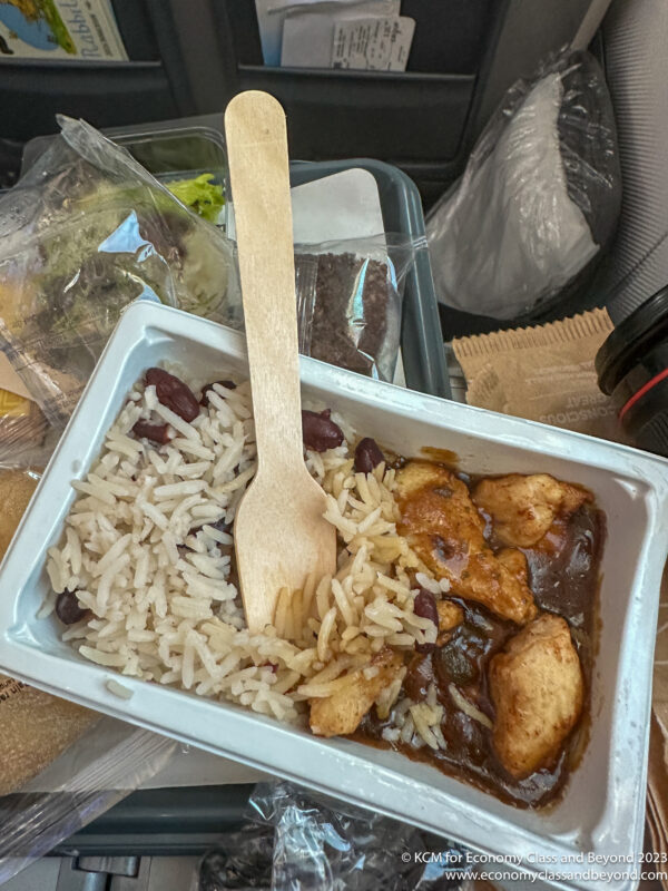a white container with food in it