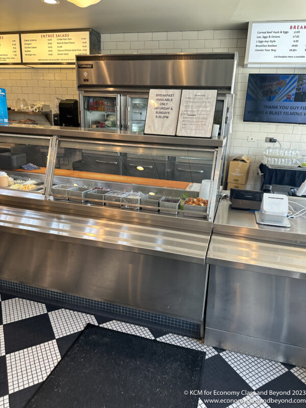 a food counter in a restaurant