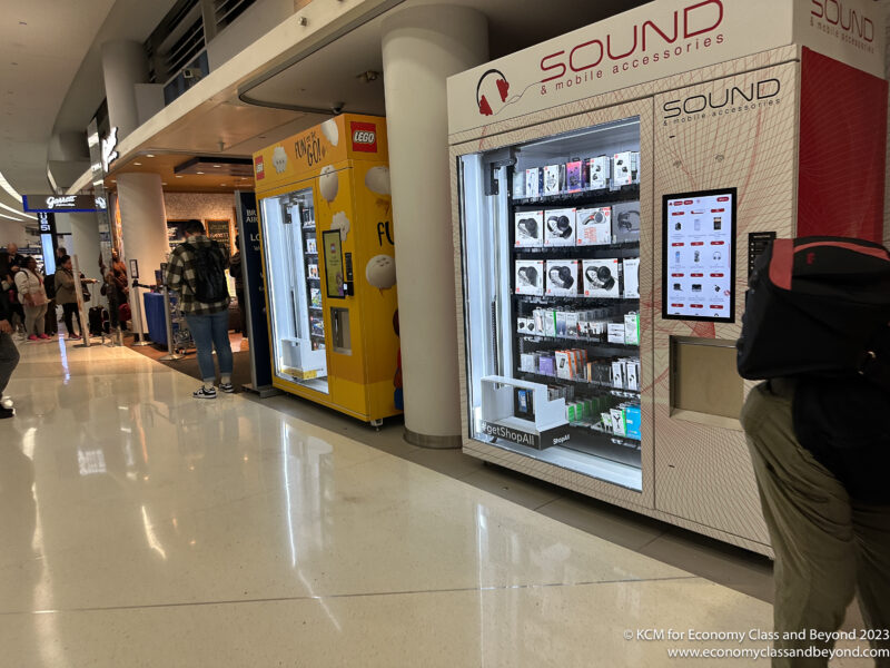 a vending machine in a mall