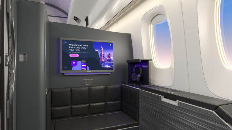 a tv on a seat in a plane