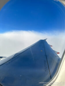 the wing of an airplane