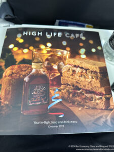 a menu on a table
