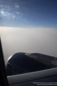 a view of the sky from an airplane window