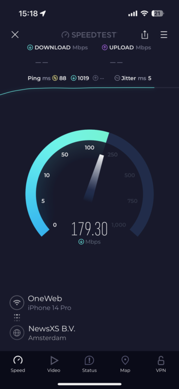 Hughes/Oneweb speedtest