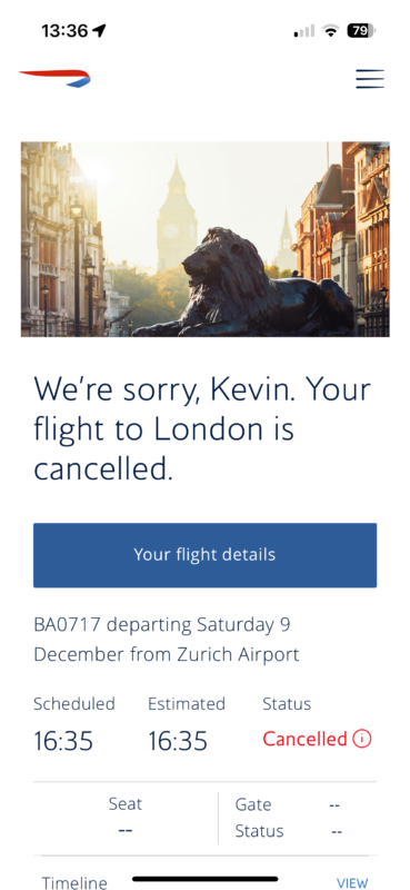 BA Screenshot - cancelled flight