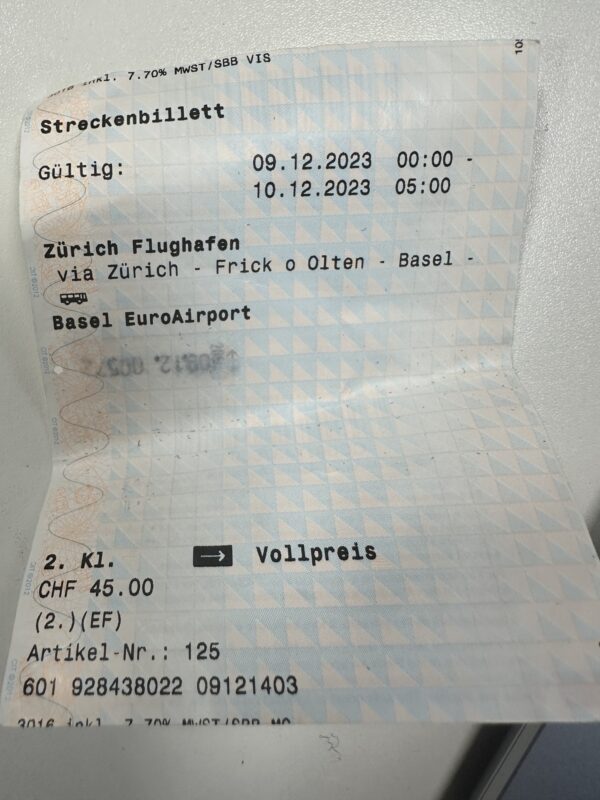 ticket to basel airport