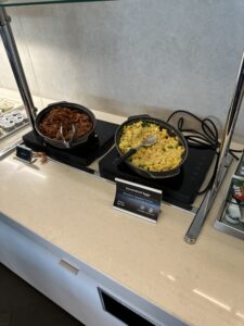 food in a pan on a counter