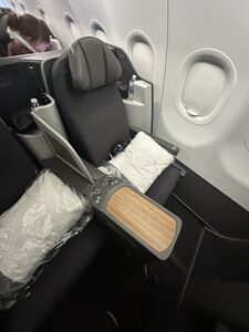 a seat in an airplane