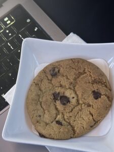 a cookie on a plate