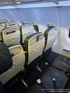 a row of seats in an airplane