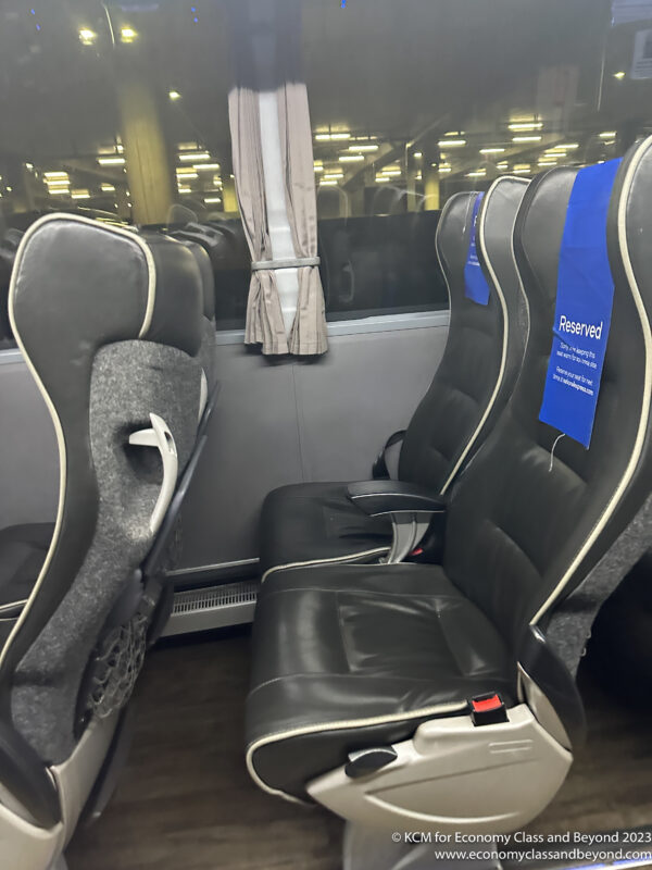 a seats on a bus