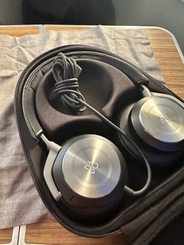 a pair of headphones in a case