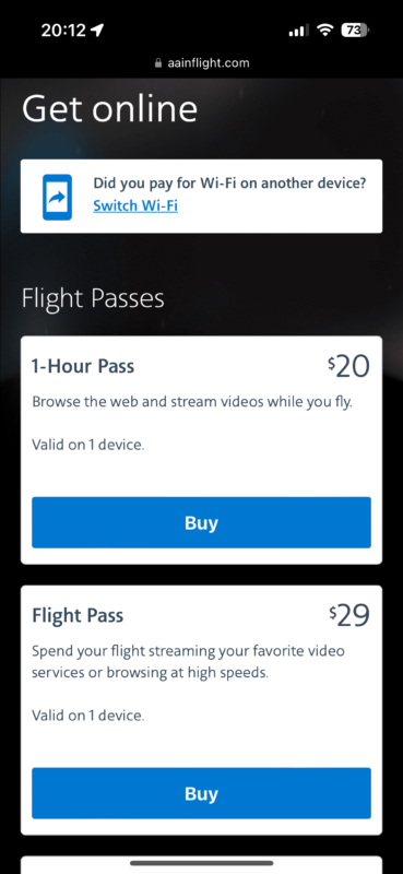 a screen shot of a flight pass