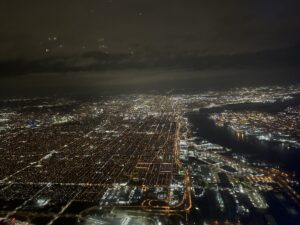 a city at night with lights