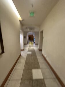 a blurry image of a hallway
