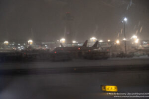 a group of airplanes at night