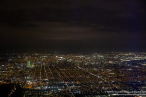 a city at night with lights