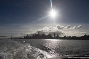 a city skyline in the distance