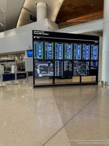 a large screen with information on it