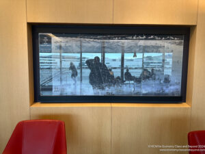 a window with a picture of people on it