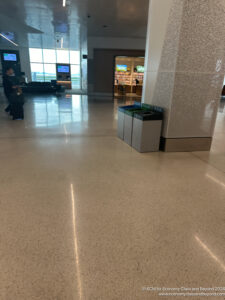 a person walking in a building