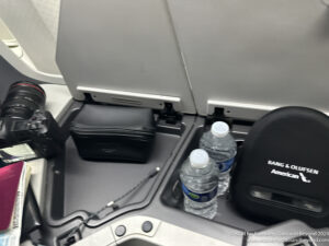 a black case and water bottles in a tray