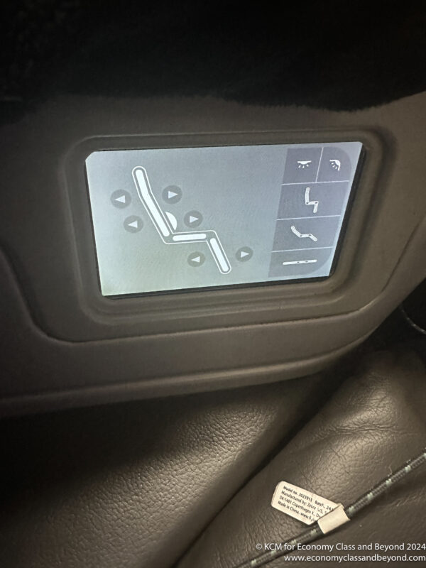 a screen on a car seat
